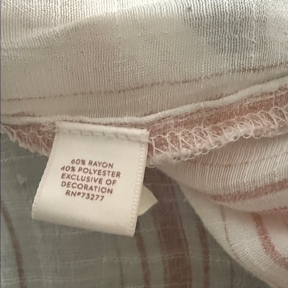LC Lauren Conrad Striped Square-Neck Blouse | XL | Pink & Cream Boho Top - Picture 6 of 11